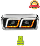 Headlight Black LED DRL Driver Kenworth W900 T800 T600
