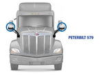 Hood Mirror Covers Chrome Set 2010-2017 Peterbilt 579