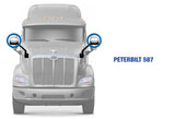 Hood Mirror Covers Chrome Set Peterbilt 587