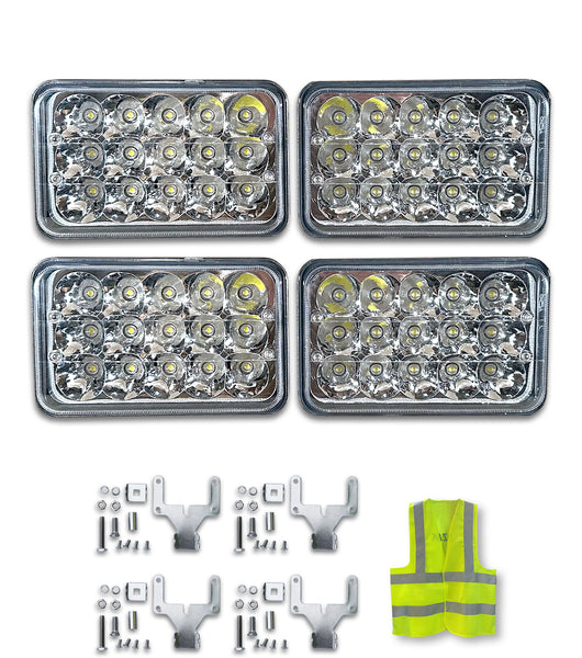 6'' Inch LED Square Work Light Bar Spot Lamps 4 Pcs