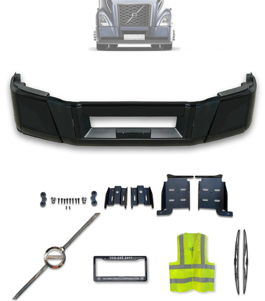 Bumper Plastic No Fog Holes With Brackets Set 2018+ Volvo VNL VNR