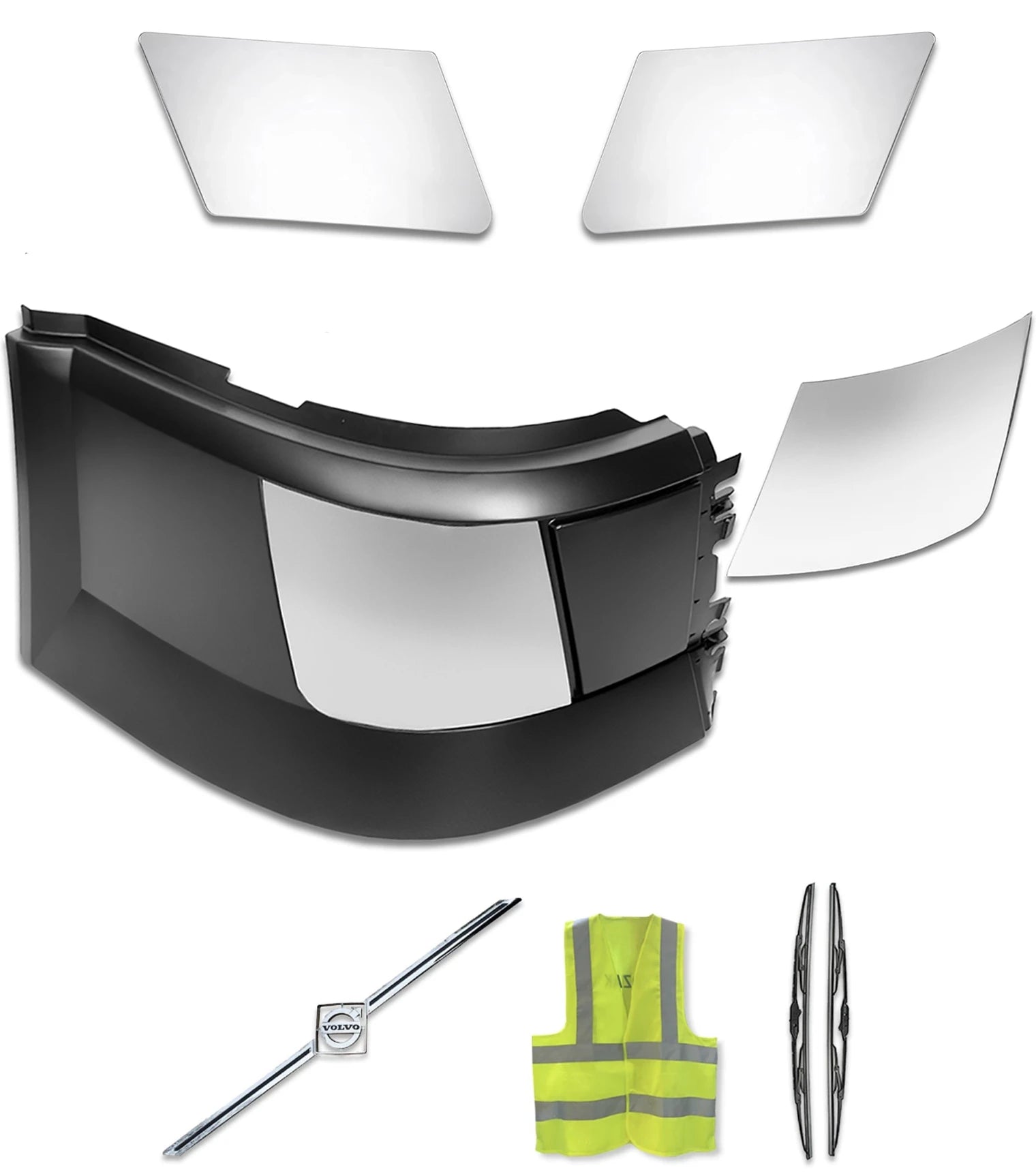 Bumper Corner No Fog Hole w/Chrome Trims Passenger 2004-2015 Volvo VNL