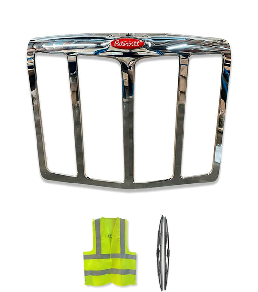 Front Grille without Bug Screen Chrome Peterbilt 579