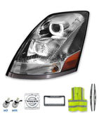 Headlight with LED bar Chrome Driver 2004-2017 Volvo VNL VNX VT