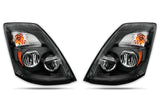 Headlights Full LED Black Set 2004-2017 Volvo VNL VT