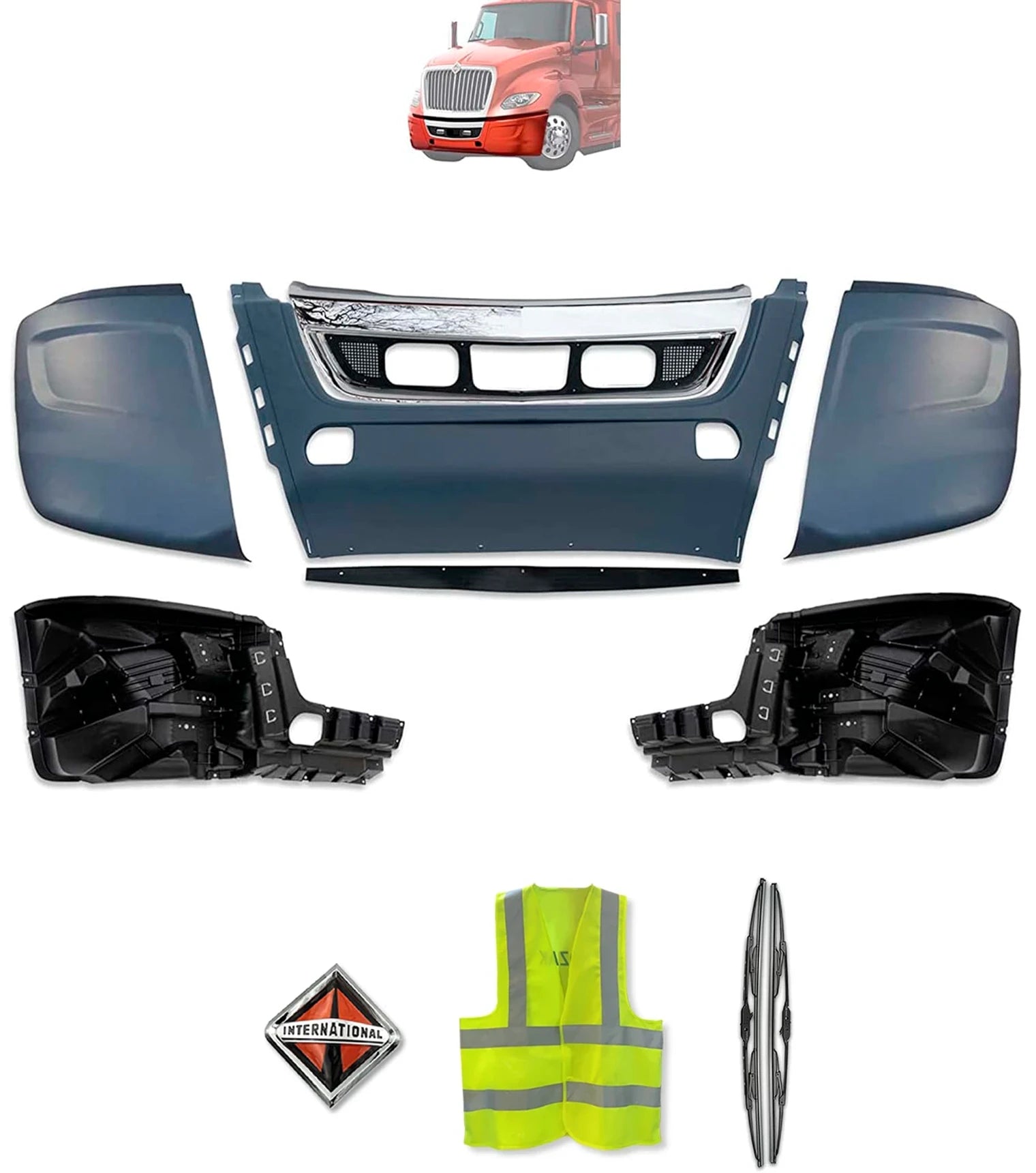 Bumper Plastic Full Set International LT625