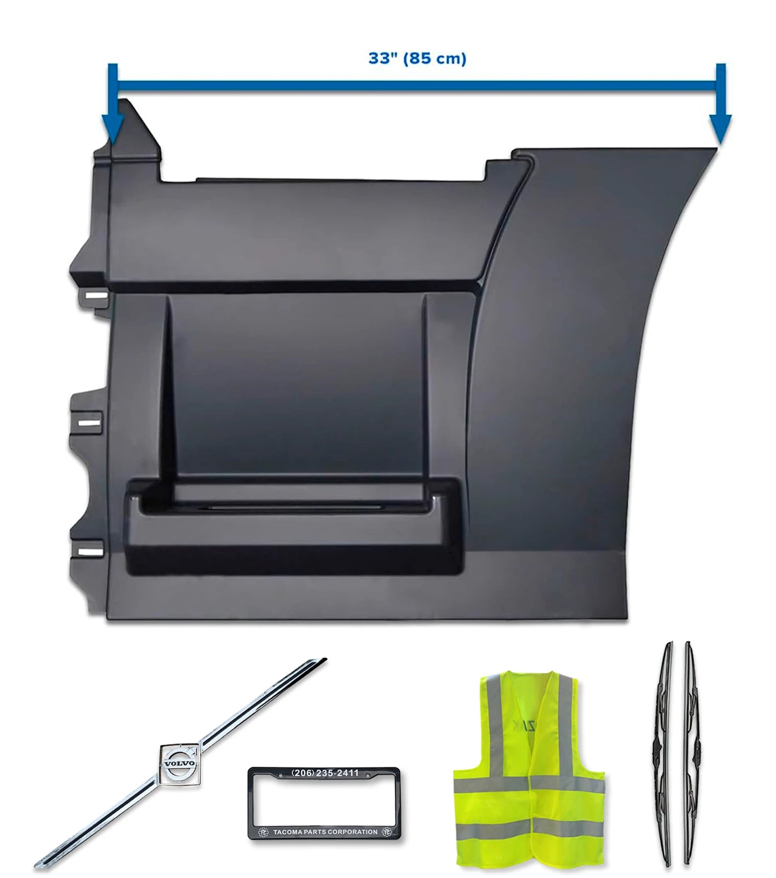 Rear Step Side Fairing Panel Driver 33" 2004-2017 Volvo VNL