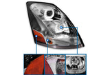 Headlights with LED bar Chrome Set 2004-2017 Volvo VNL VNX VT