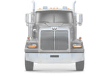 Headlights Bezels Chrome with 12" Amber/Yellow LED Light Strip Bar 2 Pcs For Western Star 4900 -