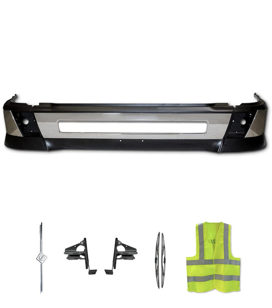 Bumper Plastic with Fog Hole and Chrome Trim Set 2004-2015 Volvo VNL