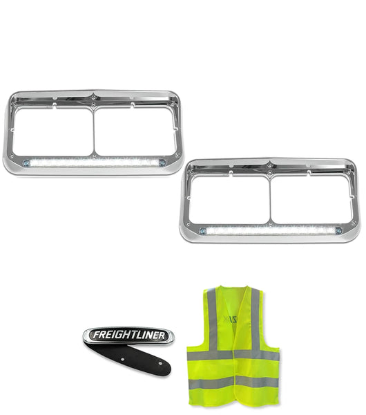 Headlights Bezels Chrome with 12