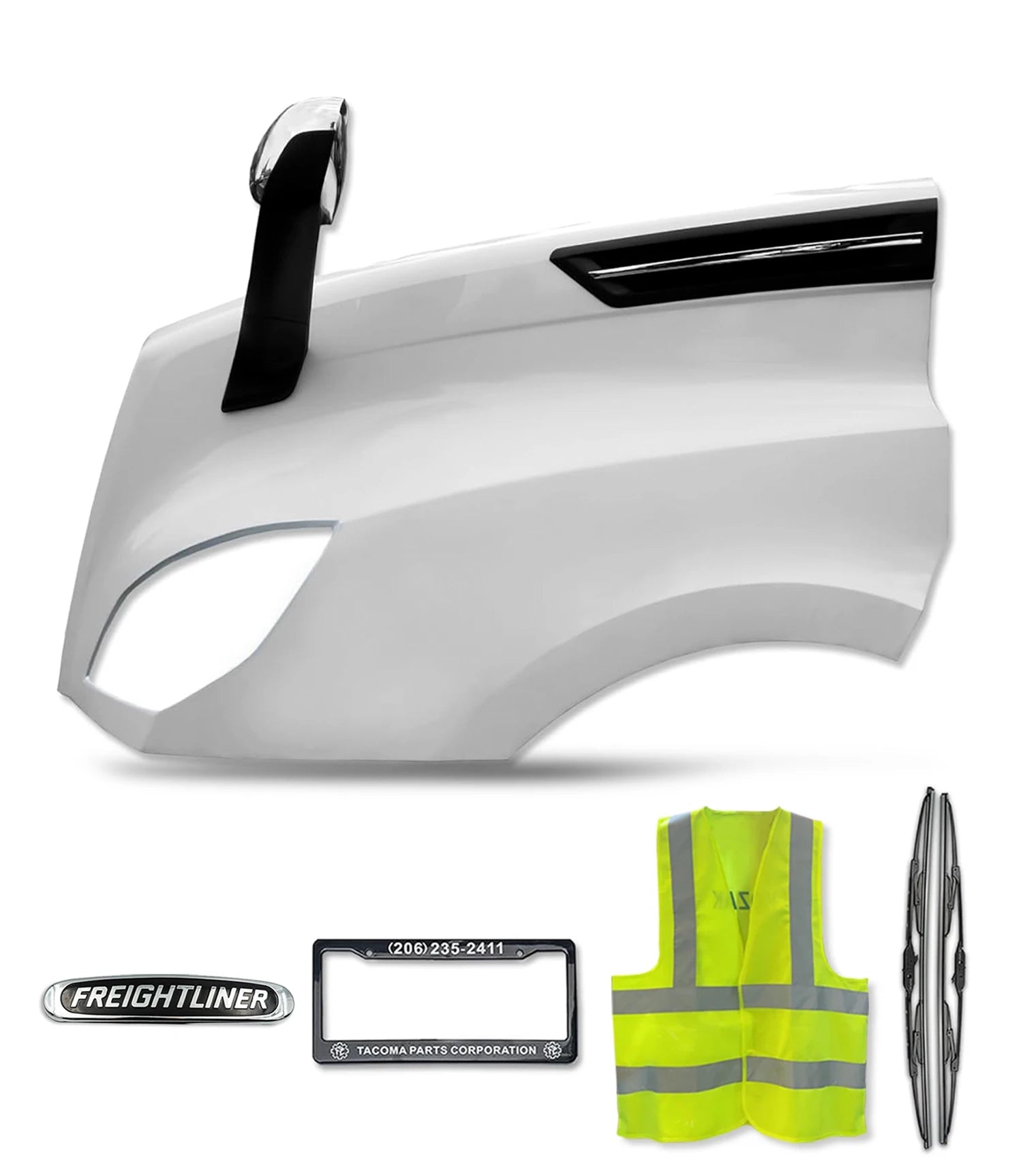 Hood Fender Fiberglass Driver and Set 2018+ Freightliner Cascadia 116 126