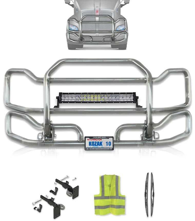 Front Grille Guard Large Chrome Kenworth T700
