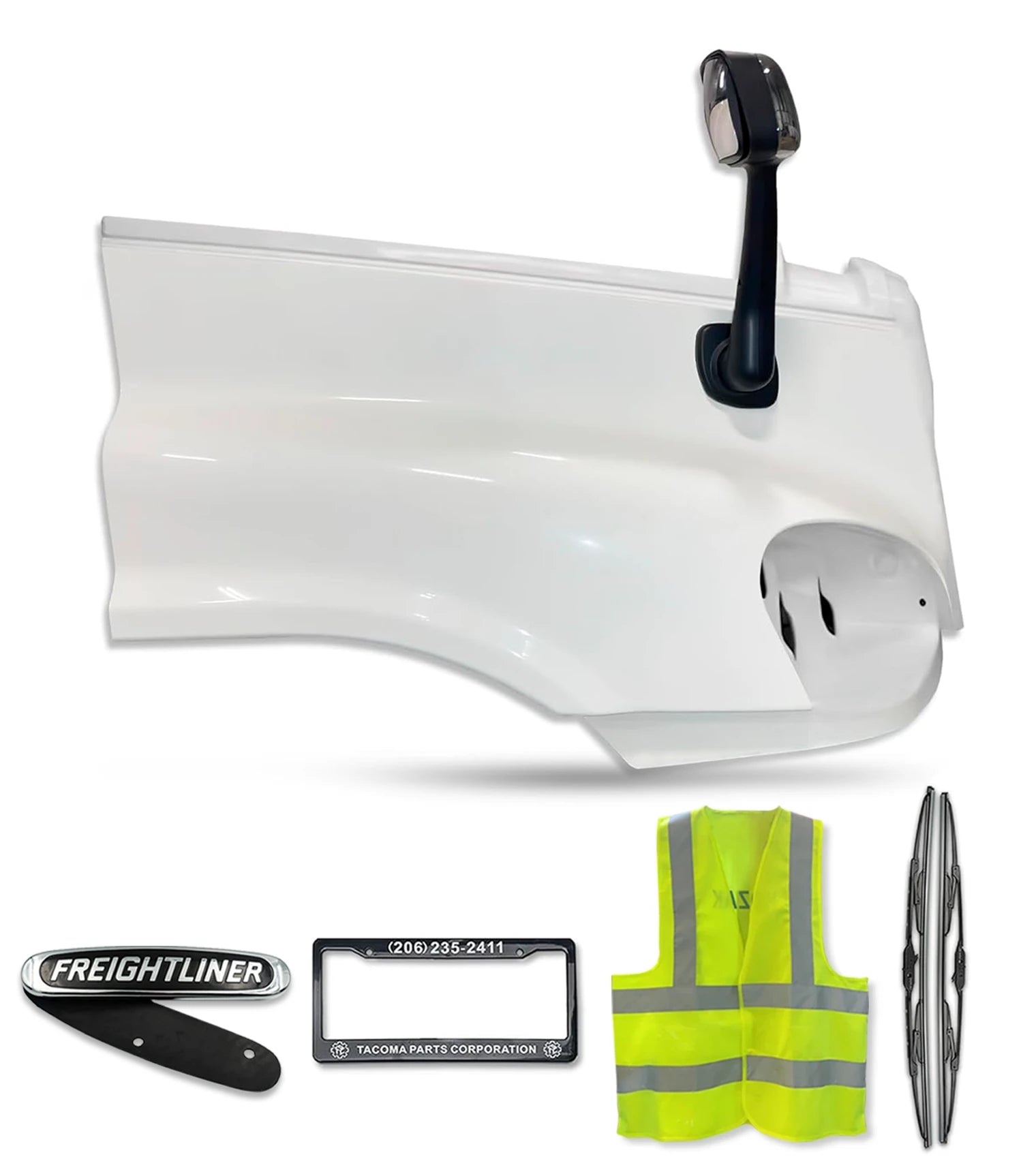 Hood Fender Fiberglass and Set Passenger 2008-2017 Freightliner Cascadia 125 113