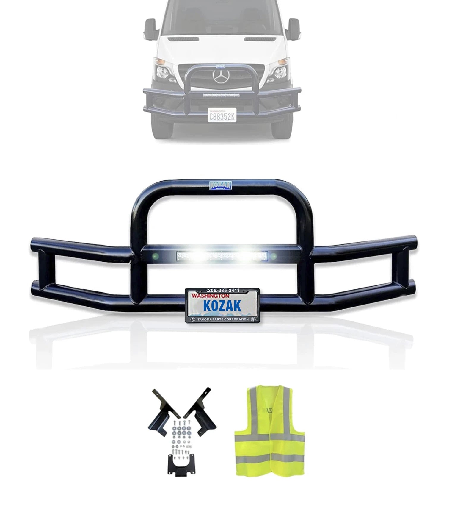 3" Grille Guard with LED Bar 2010-2013 Mercedes-Benz Sprinter