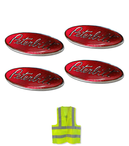 Plastic Front Hood Grille Logo Emblems Badge 4 Pcs Peterbilt 379 386 389 567 579