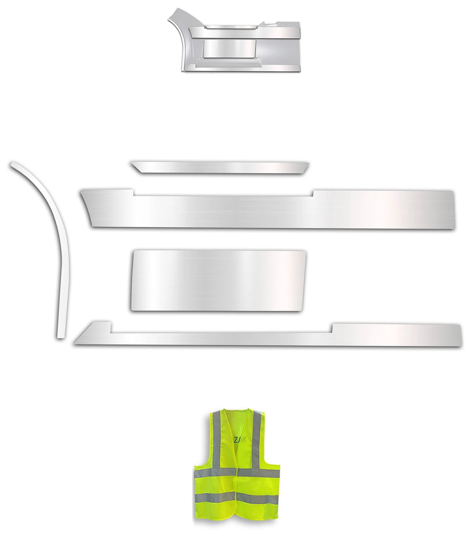 Front Panel Stripes Chrome Trim Set for Driver Side (5L, 6L, 7L, 8L, 9L)  2004-2017 Volvo VNL