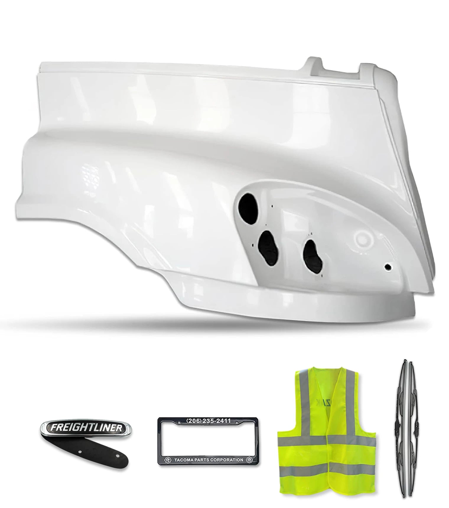 Hood Fender Fiberglass Passenger 2008-2017 Freightliner Cascadia 125 113