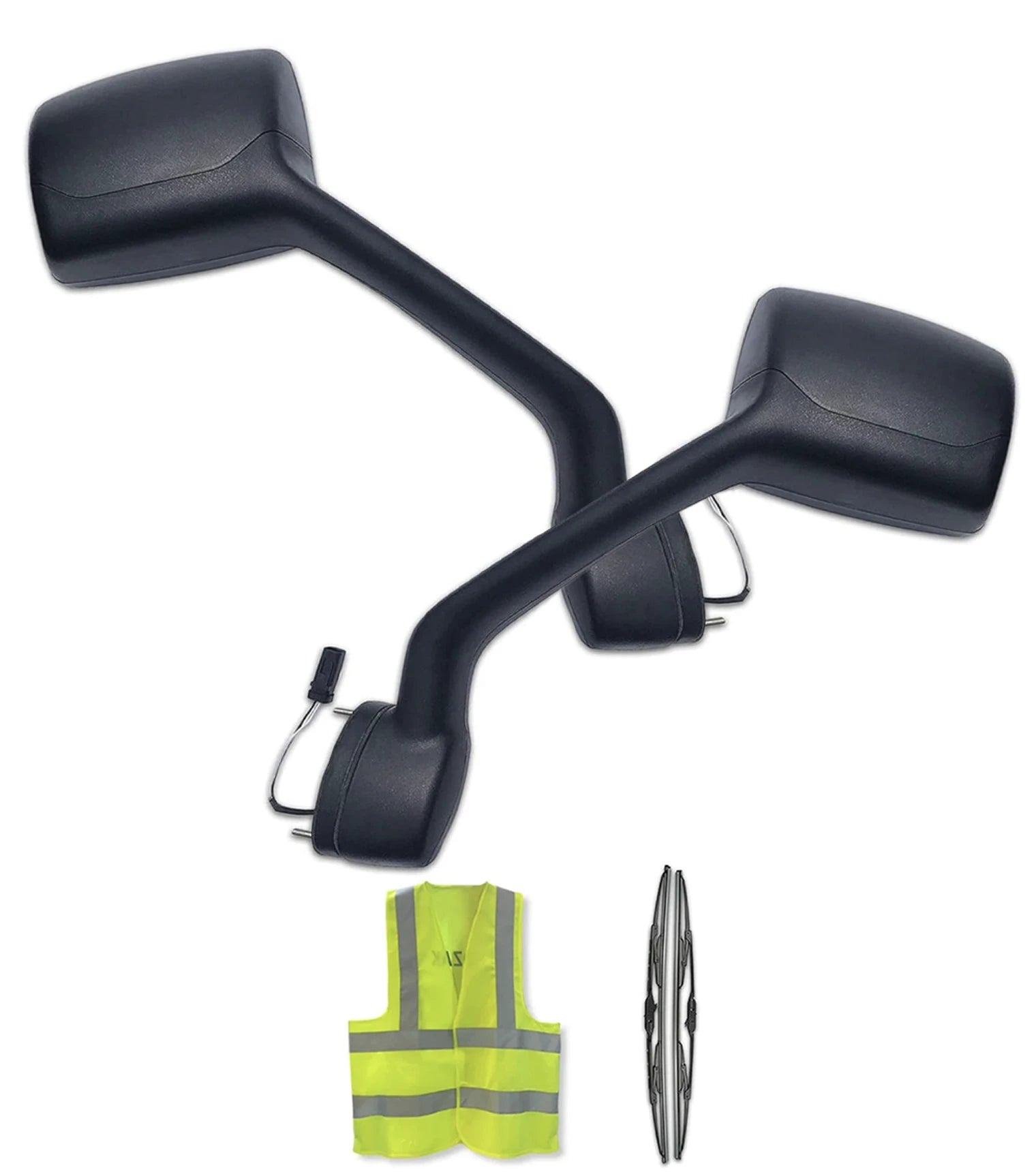 Hood Mirrors Black Set Peterbilt 587