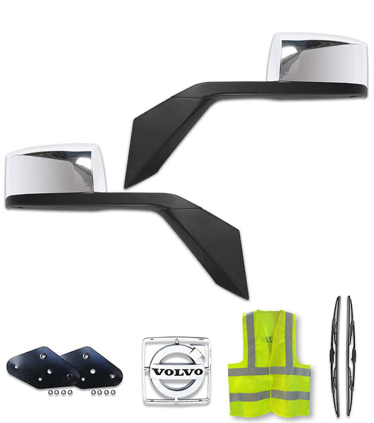 Pair Chrome Manual Side Mirrors For 2004-2016 Volvo VNL - Left & Right PARTHIGH