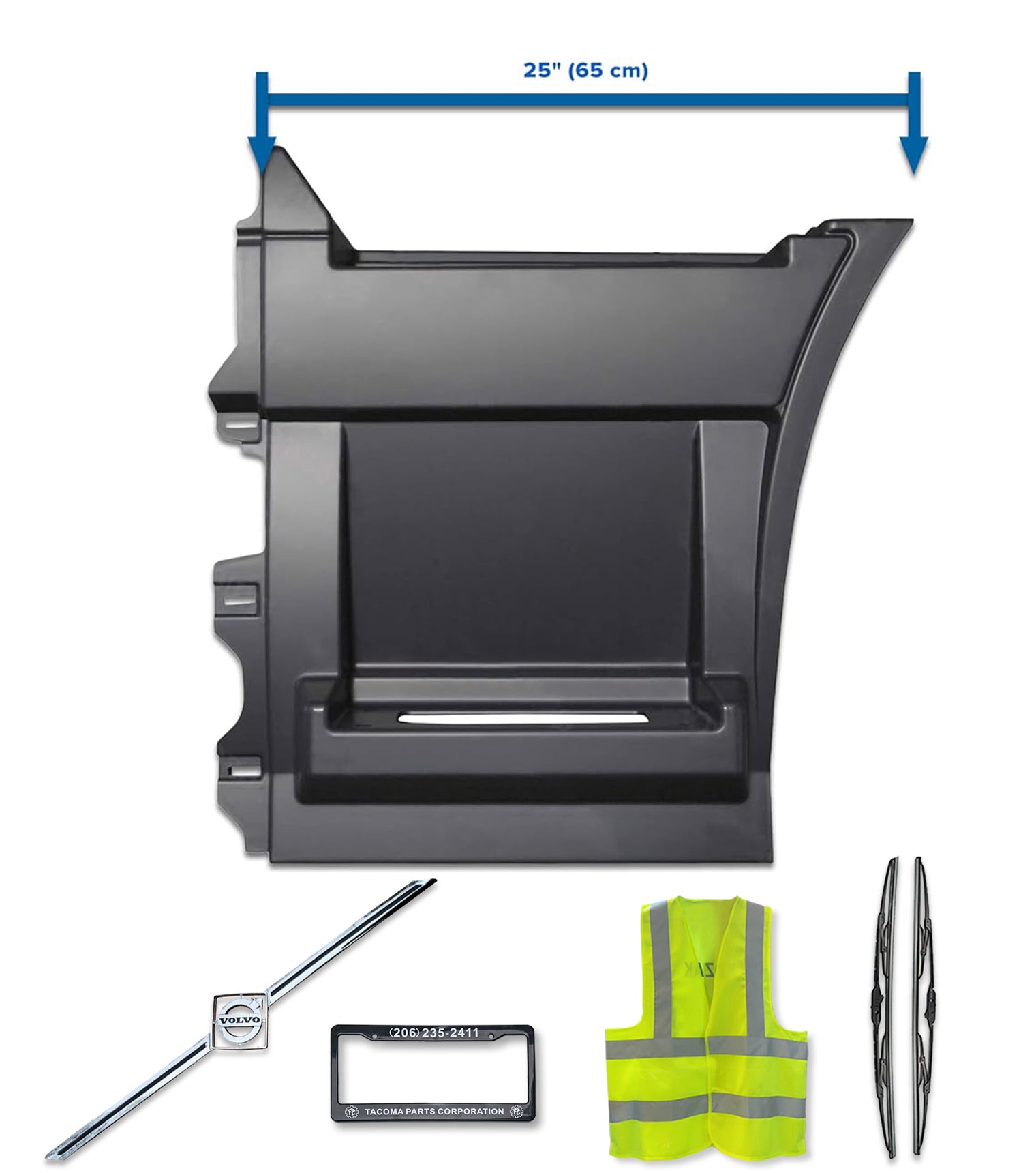 Rear Step Side Fairing Panel Driver 25" 2004-2017 Volvo VNL