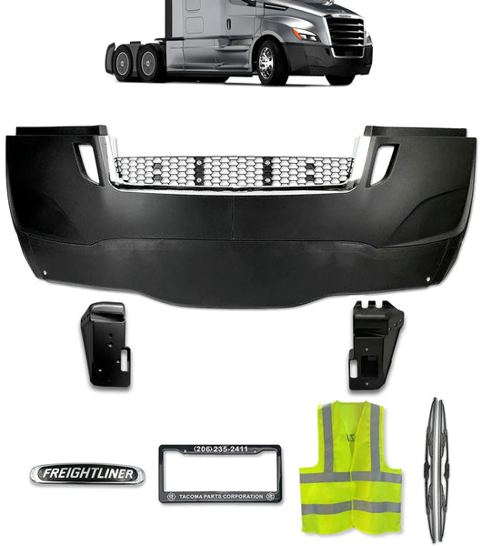Bumper w/out Fog Holes Plastic w/ Brackets 2018+ Freightliner Cascadia 126 116