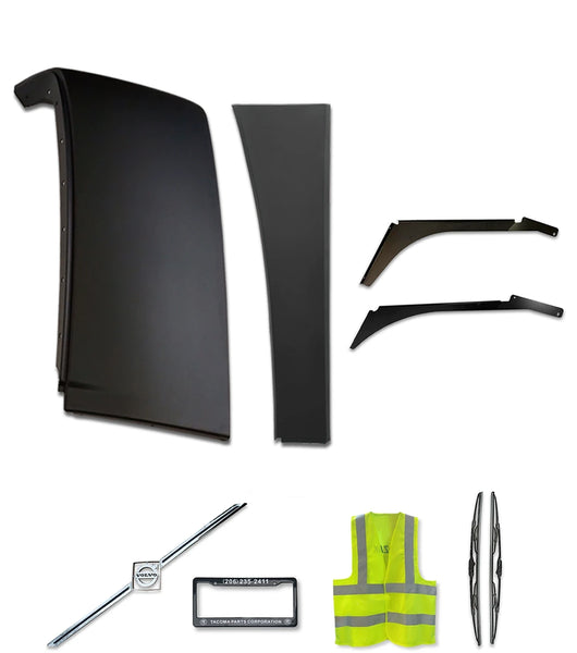 Upper Behind Cab Fairing With Extension and Brackets Driver 2004-2017 Volvo VNL
