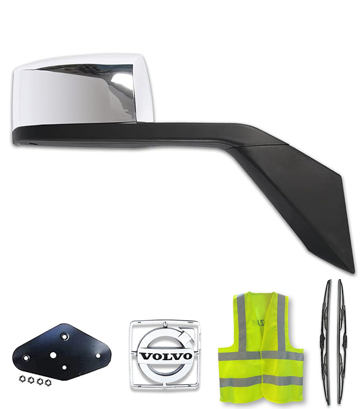 Hood Mirror Chrome Passenger 2004-2017 Volvo VNL