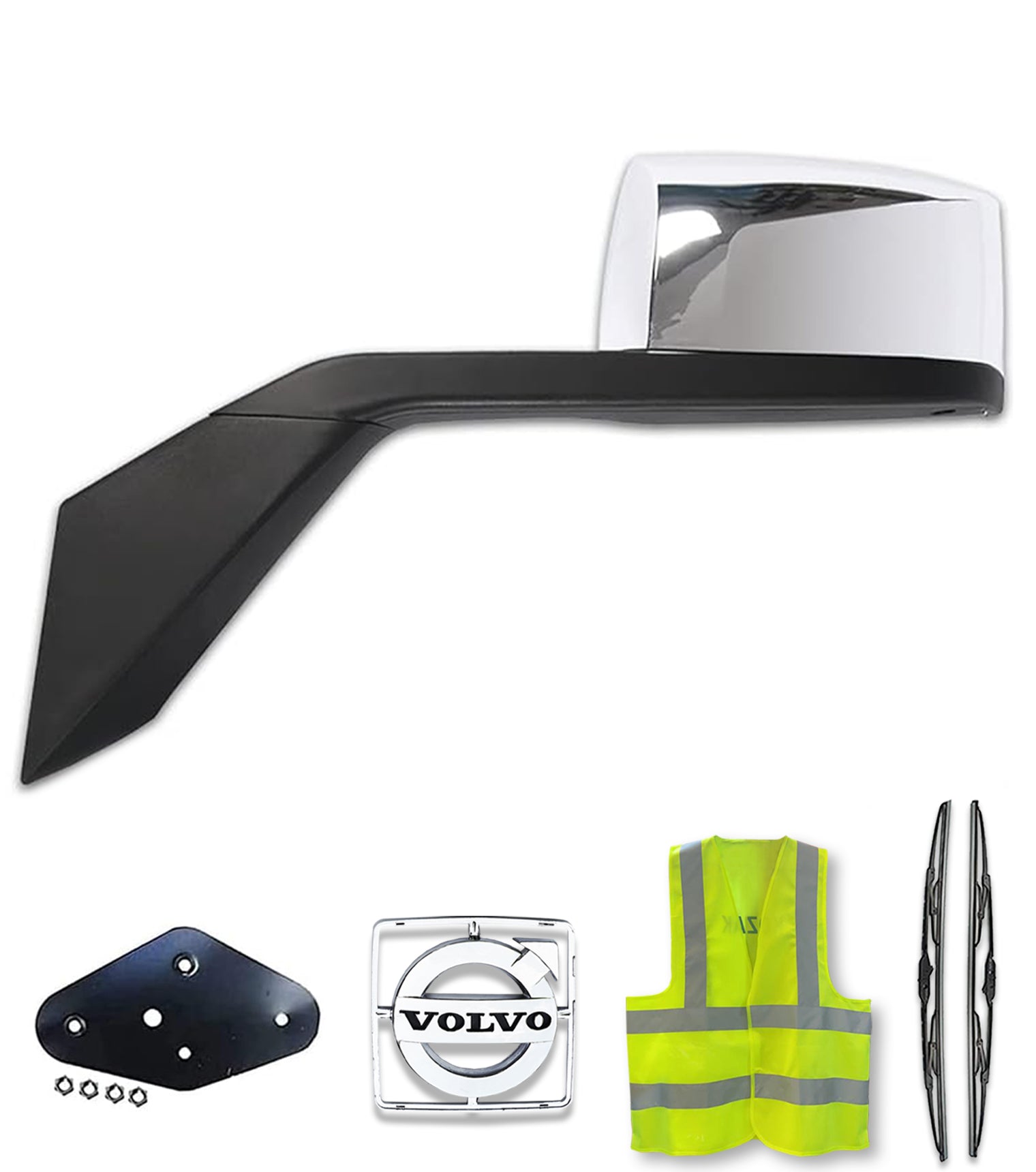 Hood Mirror Chrome Driver 2004-2017 Volvo VNL