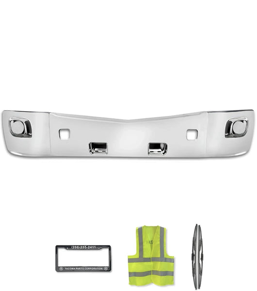 Bumper Set No Fog Hole Chrome Plastic 2013-2021 Peterbilt 579