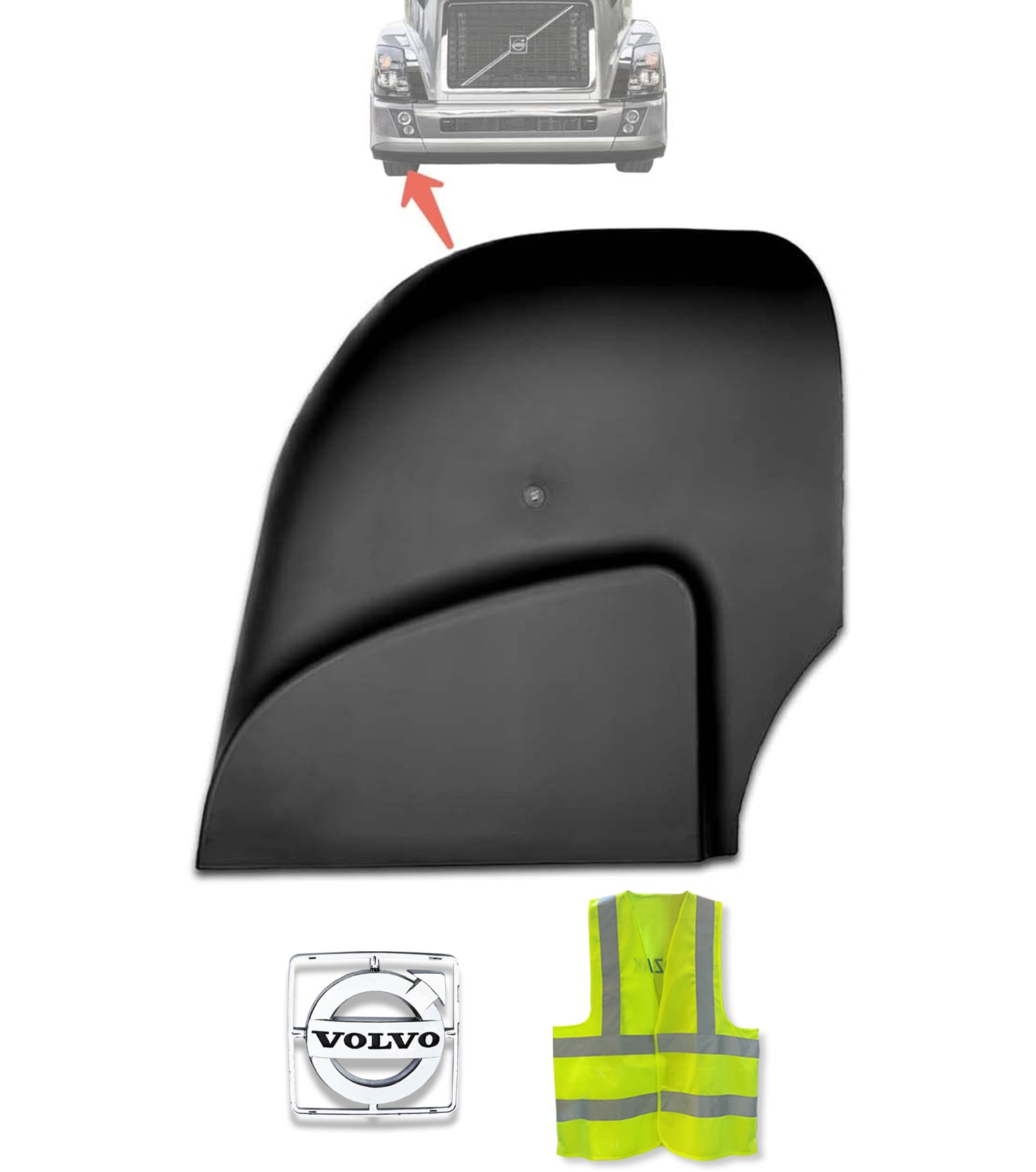 Bumper Air Flow Deflector Passenger 2004-2017 Volvo VNL