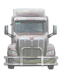 Grille Guard Chrome w/ Built in 16'' LED Bar 2013-2021 Peterbilt 579