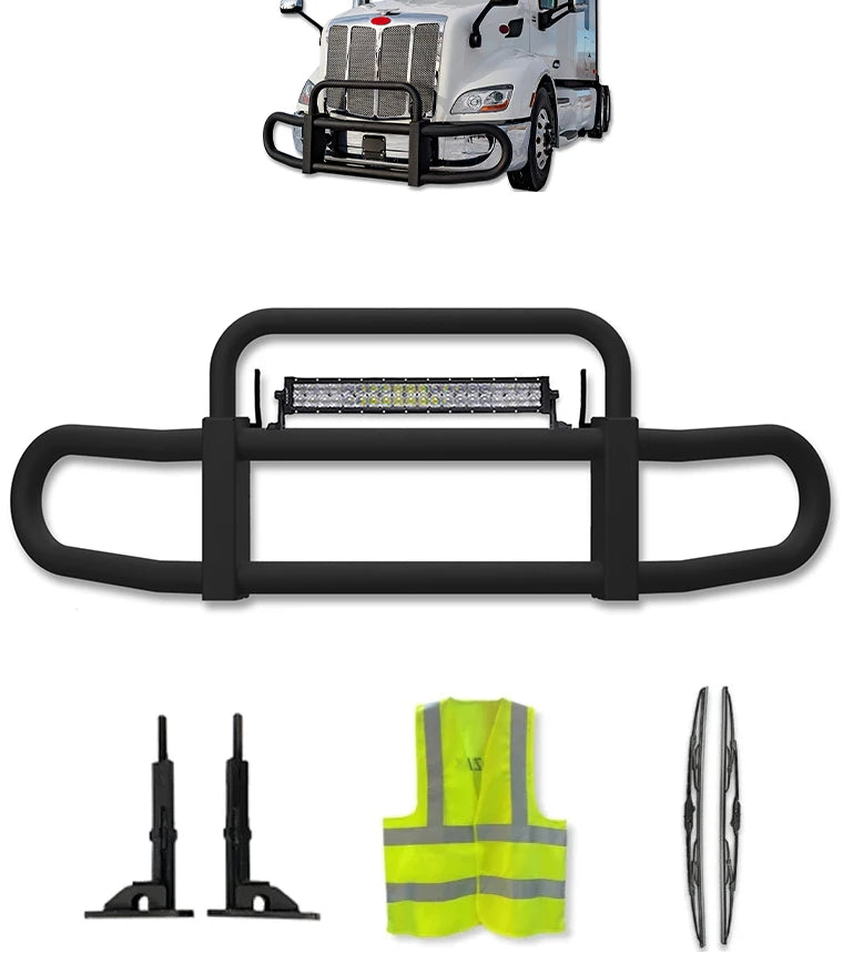 Front Steel Grille Deer Guard Black Herd 200 Peterbilt SBA