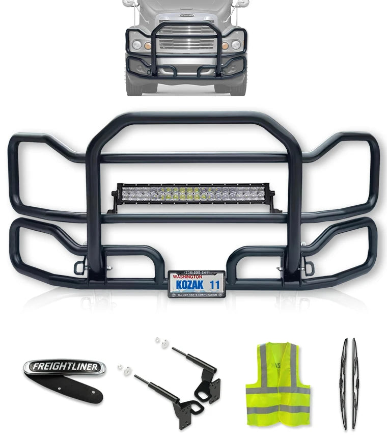 Front Grille Guard Large Black Freightliner Century