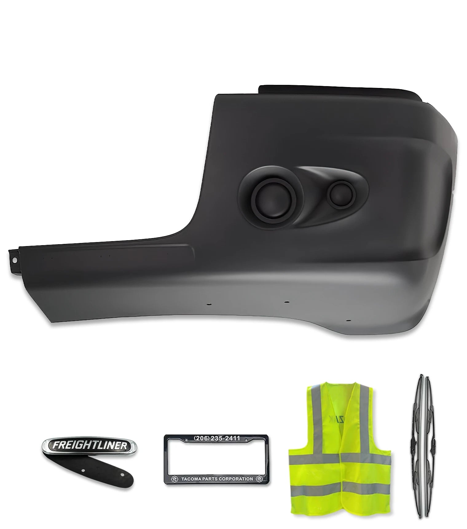 Bumper Corner No Holes Plastic Driver 2005-2011 Freightliner Century 112 120