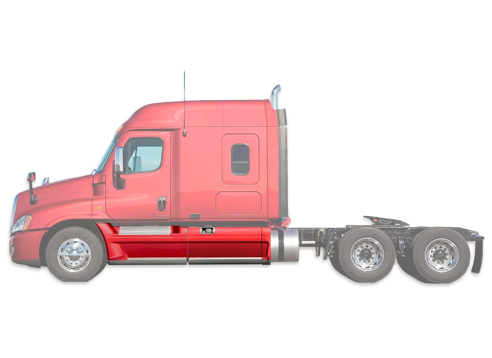 Front, Middle Fairing Step Panel w/ Rear Extension, Set Driver