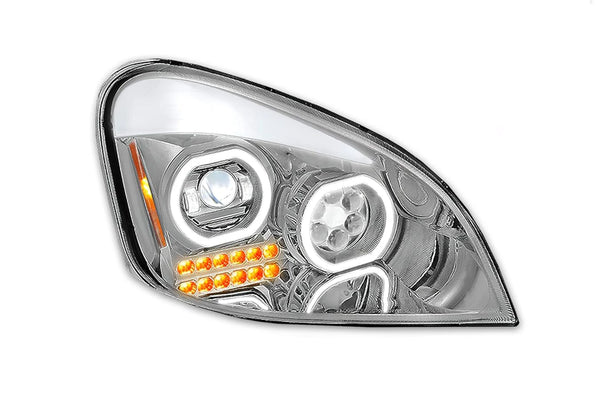 Plug-and-Play Headlight Set For 2008-2018 Freightliner Cascadia – Black Bezel Halogen Lights