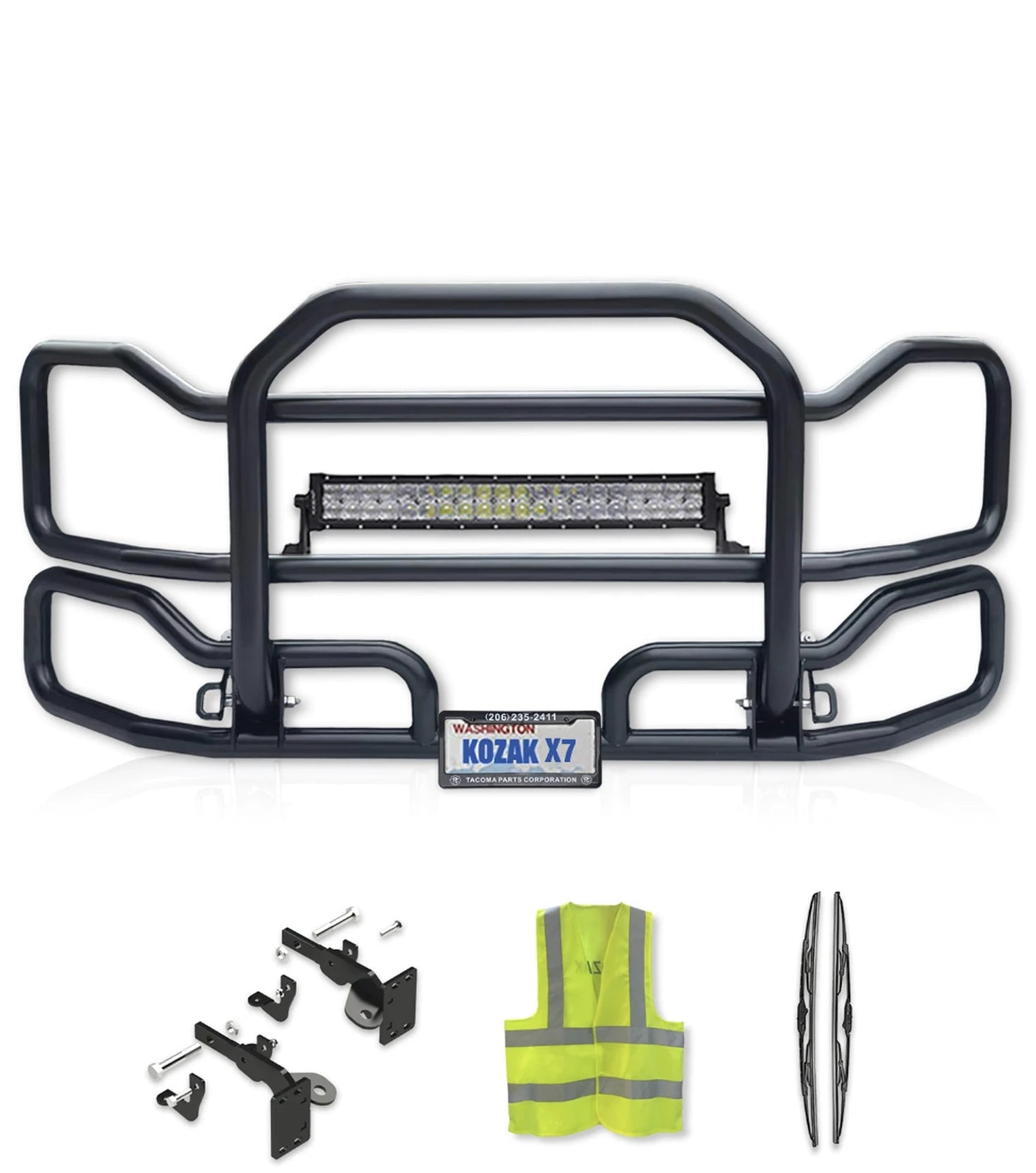 Front Grille Bumper Guard Large Black Peterbilt 386