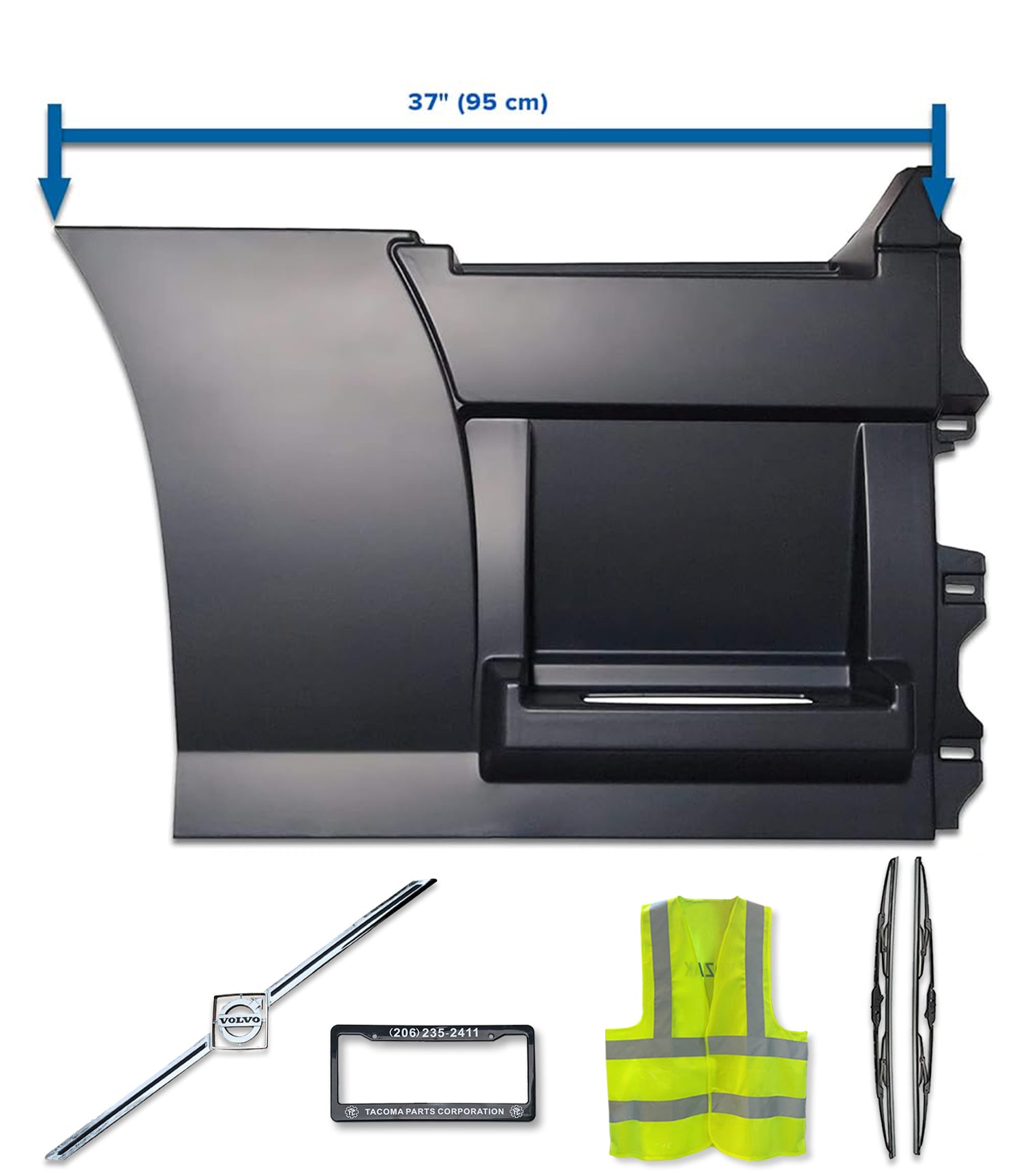Rear Step Side Fairing Panel Passenger 37" 2004-2017 Volvo VNL