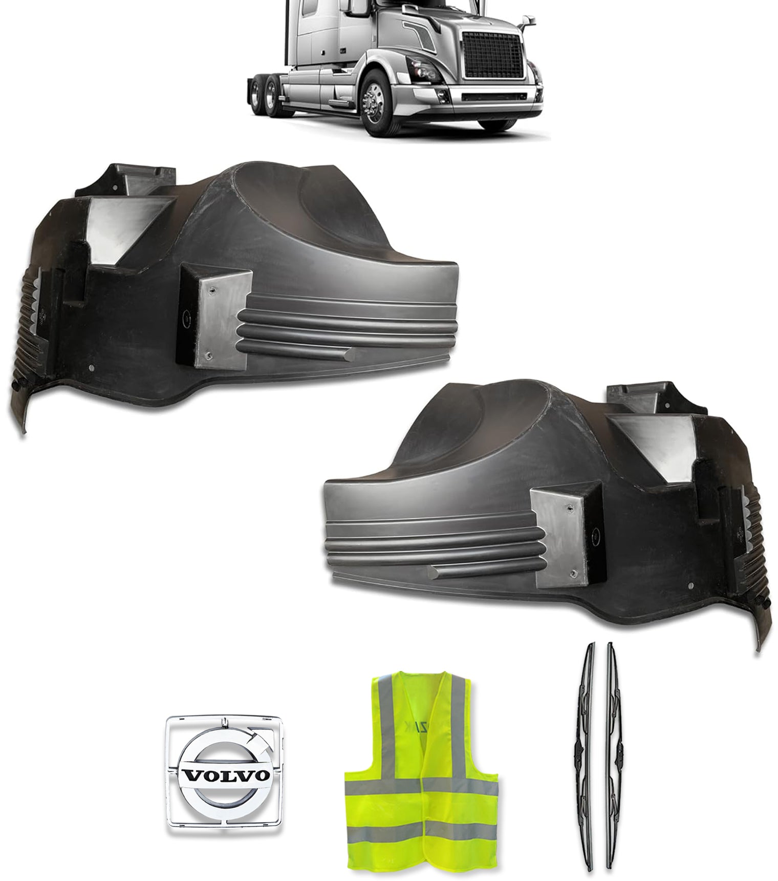 Body Cab Mudguards Set 2004-2017 Volvo VNL