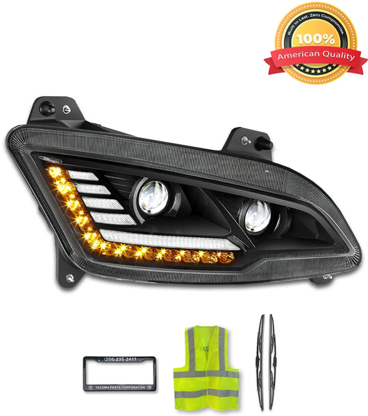 Headlight LED Black Passenger 2022+ Peterbilt new 579