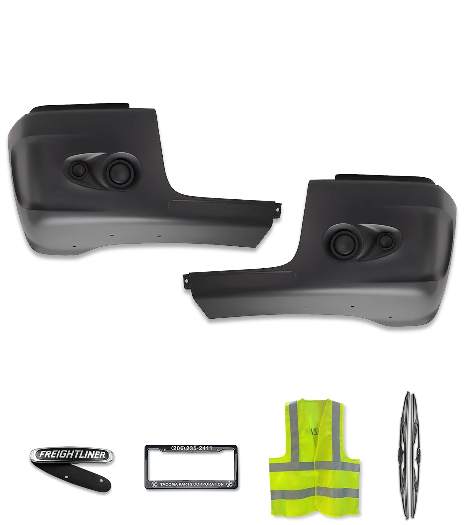 Bumper Corners No Holes Plastic Set 2005-2011 Freightliner Century 112 120