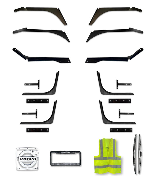 14-Pcs Set of Top & Bottom Cab Fairing Support Brackets 2004-2017 Volvo VNL