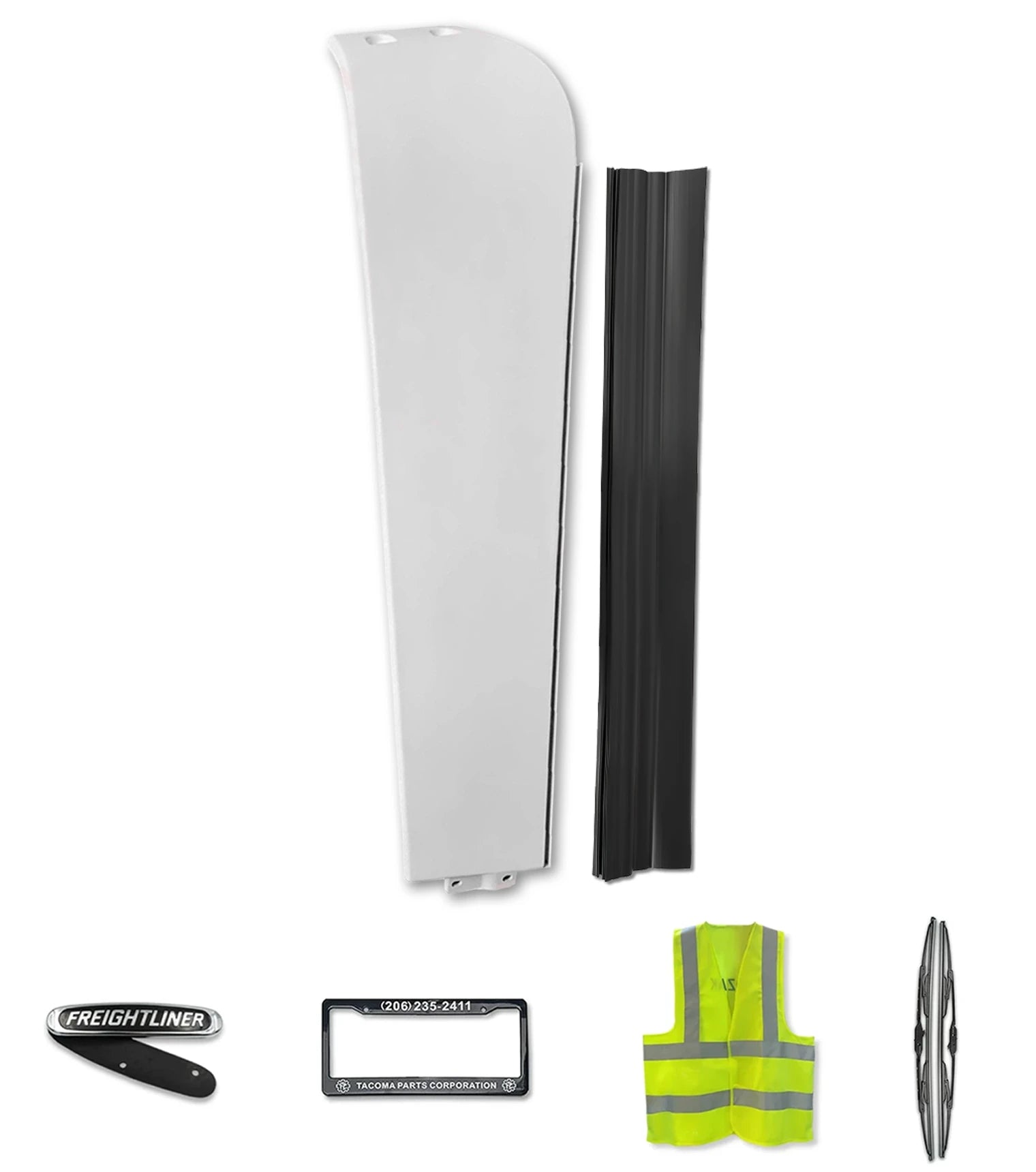 Top Cabin Wing Fairing w/ Stripe Narrow Driver 2008-2017 Freightliner Cascadia