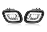 Full LED Projector Fog Lights Chrome Pair Freightliner Cascadia 2008-2017 -