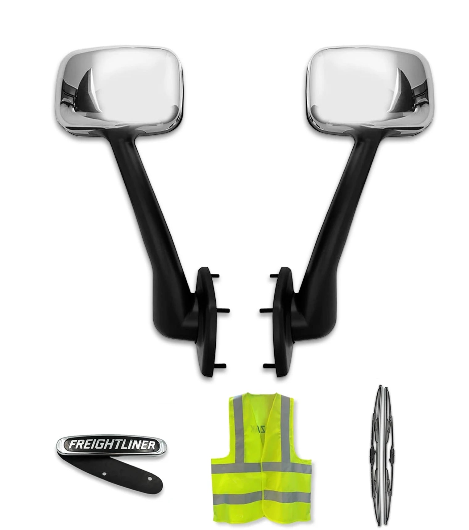 Hood Mirrors Chrome Set 2008-2017 Freightliner Cascadia 125 113