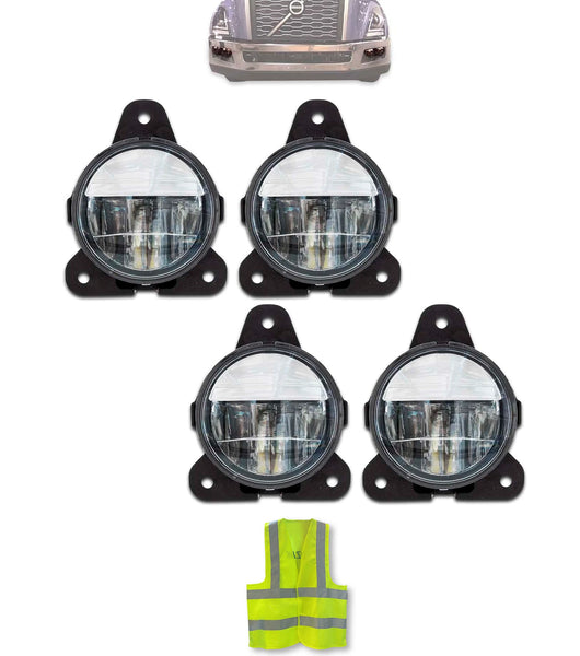 LED Fog Lights Lamps and Driving Lamps 4 Pcs 2018-2019 Volvo VNL VNR