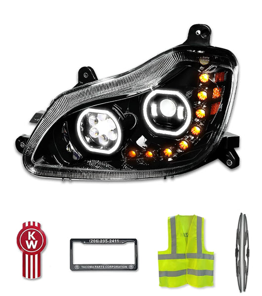 Headlight Full LED Black Driver 2013-2021 Kenworth T680