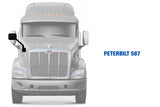 Hood Mirror Black Passenger Peterbilt 587