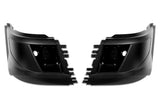 Bumper Corners w/ Fog Holes & LED Fog Lights Black Housing Set 2016-2017 Volvo VNL